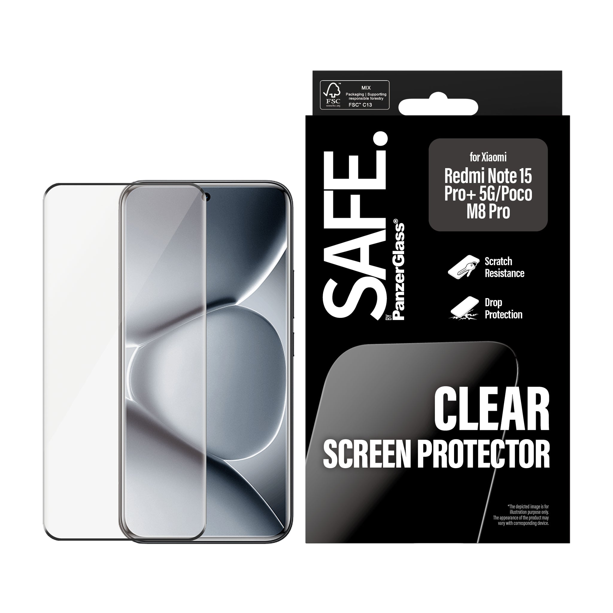SAFE. by PanzerGlass® Screen Protector Xiaomi Redmi Note 15 Pro+ 5G | Poco M8 Pro | Ultra-Wide Fit